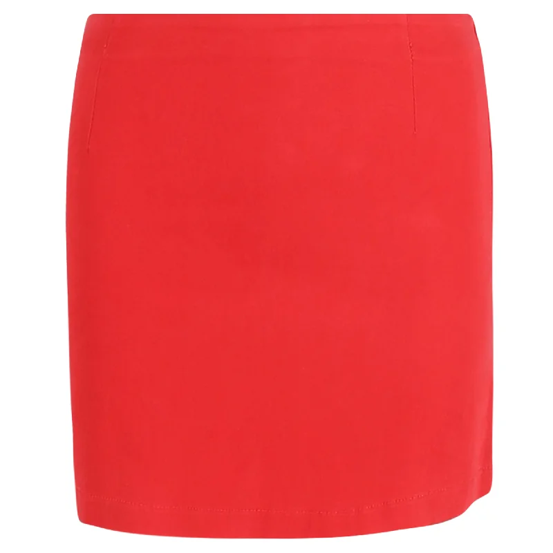 End Of Month Blowout Moschino Panel Mini Skirt in Red Cotton and Blue Denim