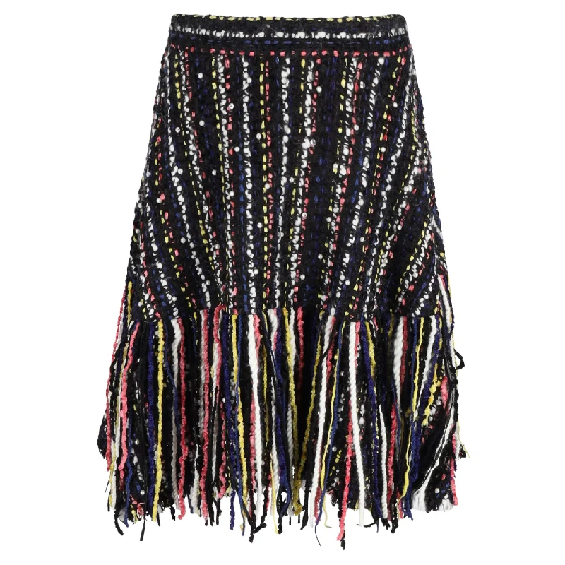 Discounts On Casual Weekend Styles MSGM Fringed Skirt in Black Wool