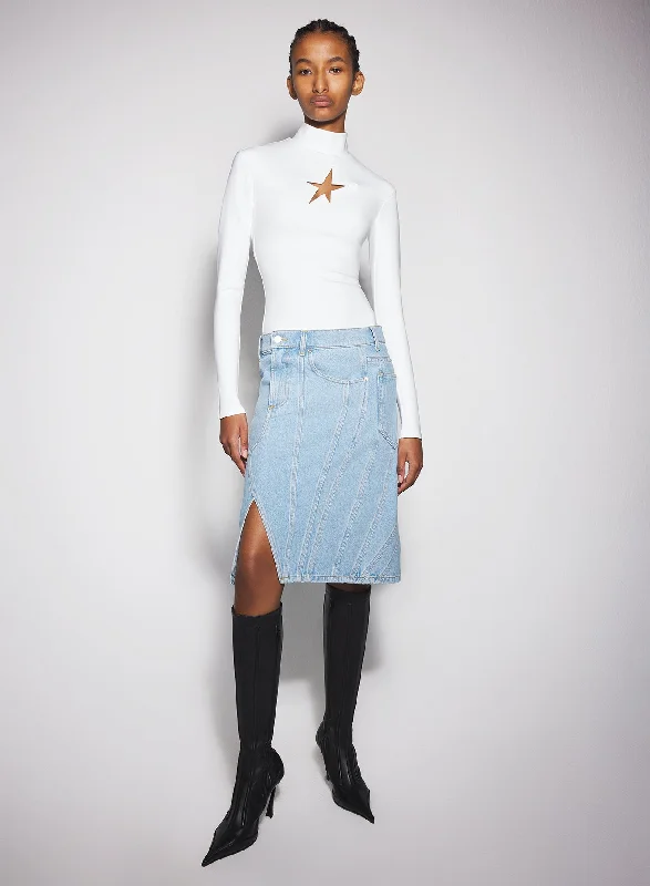 Insane Discount Onslaught blue spiral denim skirt