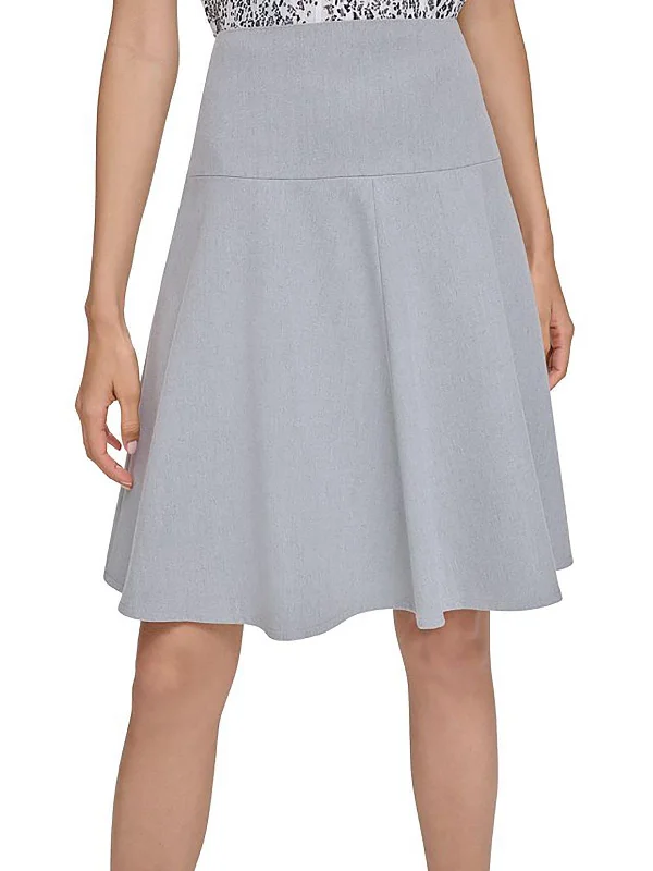 City Fashion Petites Womens Above Knee Lined A-Line Skirt