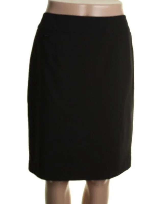 Preppy Style Petites Womens Lined Knee-Length Pencil Skirt