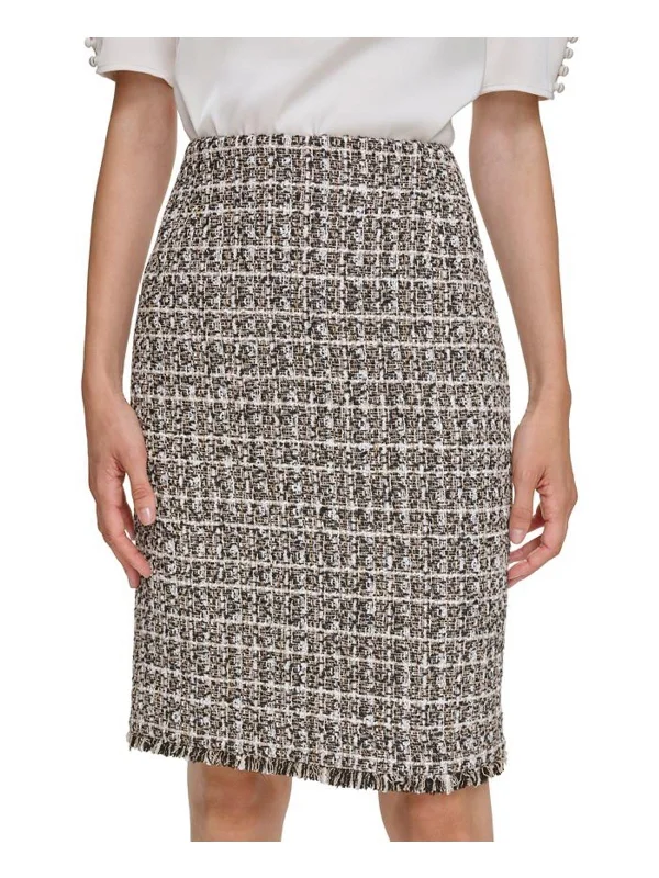 Street Style Fashion Petites Womens Metallic Pencil Skirt