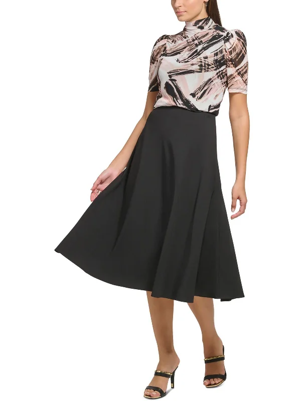 Chic Urban Fashion Look Petites Womens Office Business Midi Skirt