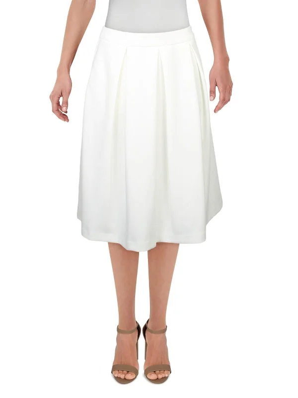 Sophisticated Style Petites Womens Pleated Below Knee Midi Skirt