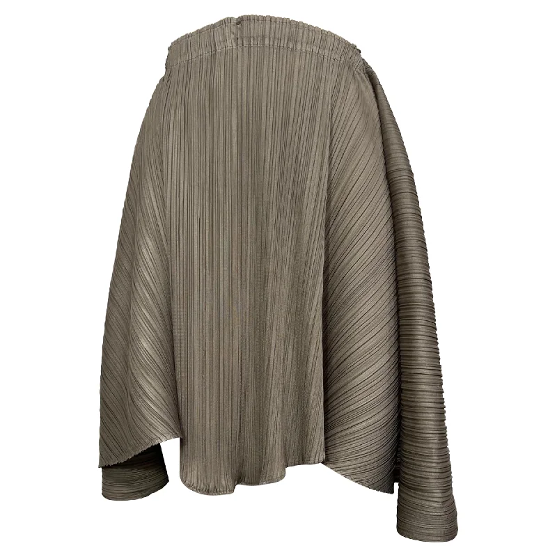 Hot Trends Pleats Please Issey Miyake Knee-Length Skirt in Brown Polyester