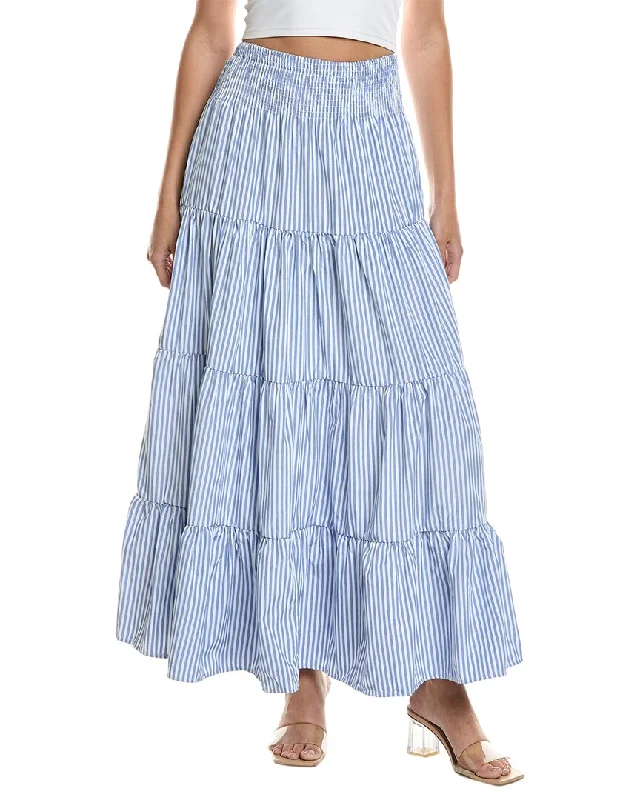 Cottagecore Rustic Charm Style REVERIEE Tiered Maxi Skirt