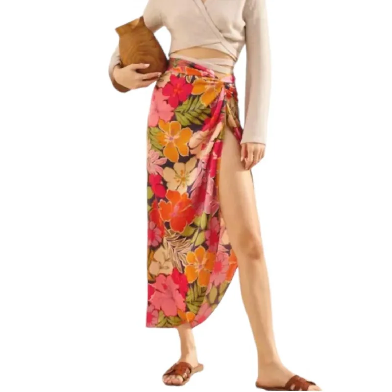 Limited - Edition Drops Riding Waves Maxi Skirt In Hawaiian Garden