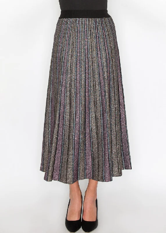 Cottagecore Rustic Charm Style Starlight Striped Knit Skirt