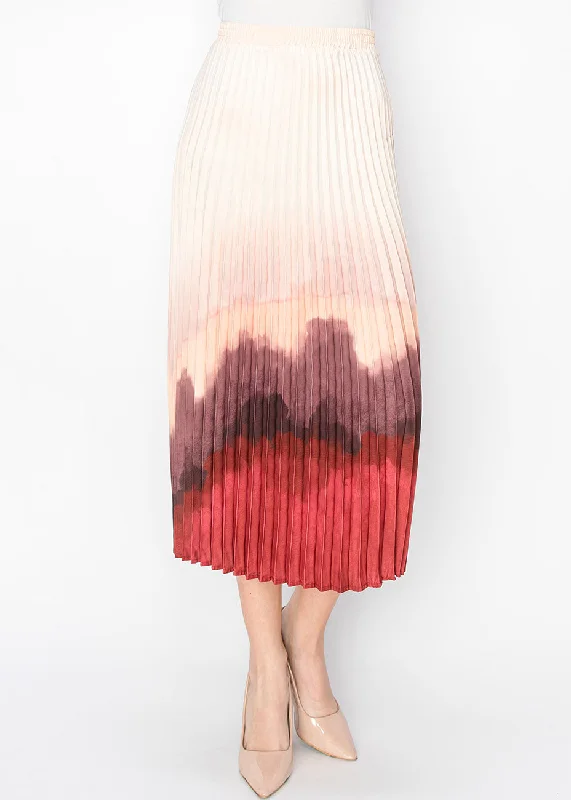 Colorful Clothing Sunset Ombre Pleated Skirt