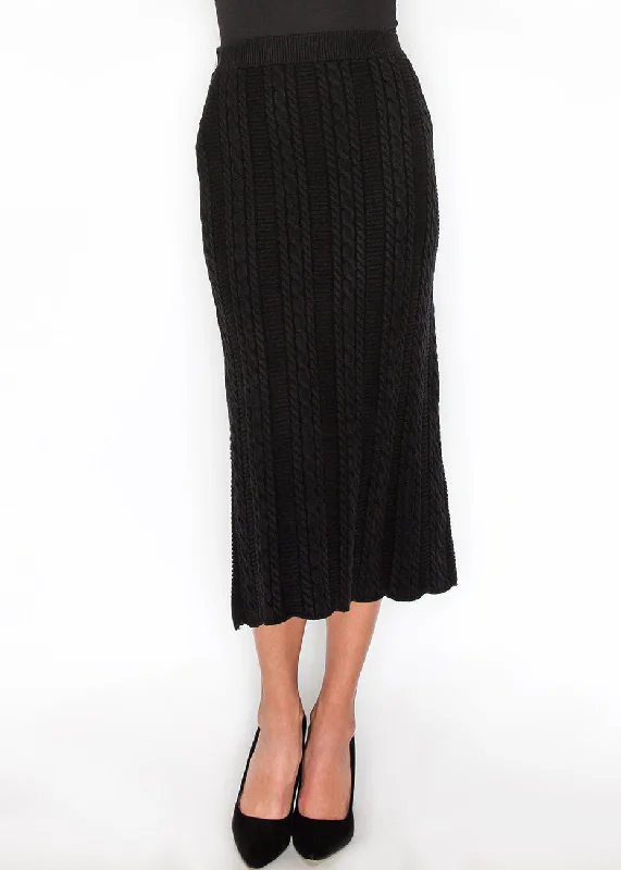 Wardrobe Upgrade Textured Elegance Cable-Knit Skirt