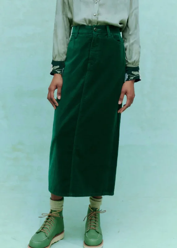 Get The Latest Trends The Velvet Column Skirt In Emerald