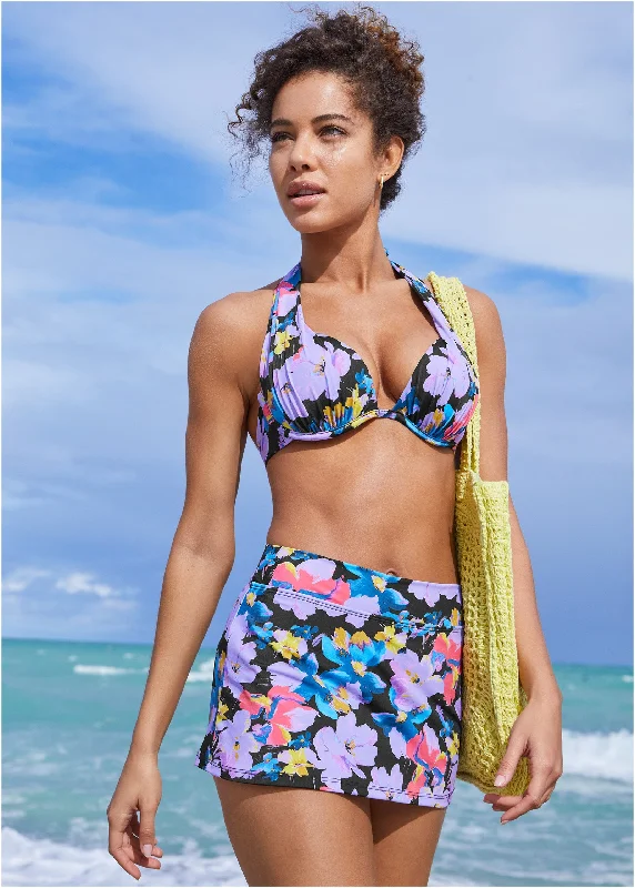 Women's Fashion Hotspots Aruba Swim Skirt - Evening Bloom