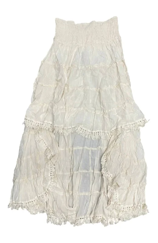 Versatile Style Wardrobe Wc Parchment High-Low Skirt In White