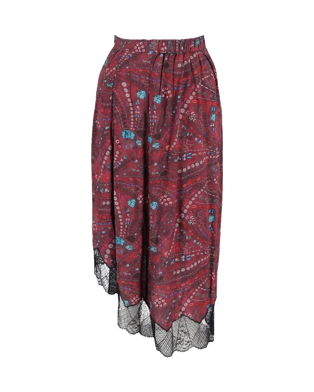 Great Deals On Ethnic Cultural Wear Zadig & Voltaire Joslin Psyche Skirt In Red Viscose