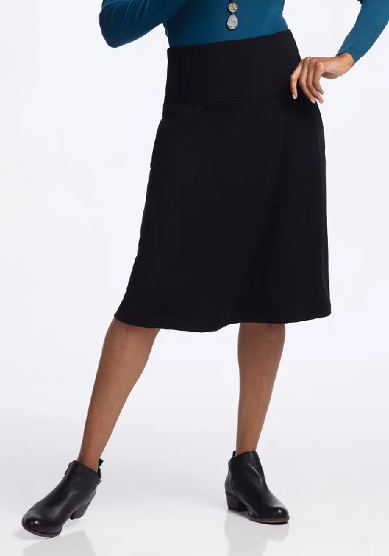 Trendy Threads Marilyn Flowy Midi Skirt - Black