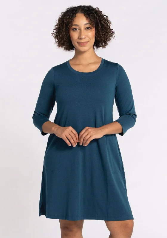 Must Haves Rissa A Line Dress - Real Teal