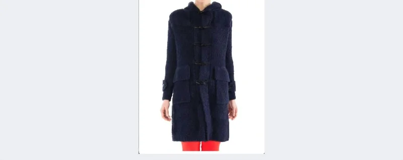 Exclusive Deals Online Boucle Stadium Coat In Navy