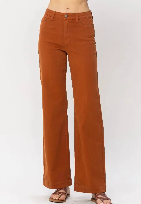 Big Savings On Minimalist Office Styles High Waist Straight Jeans In Auburn Orange