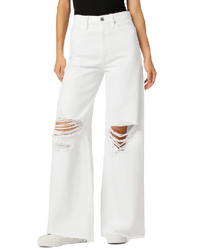 Fashion Sale HUDSON Jeans James High-Rise Wide Leg Dest. White Jean