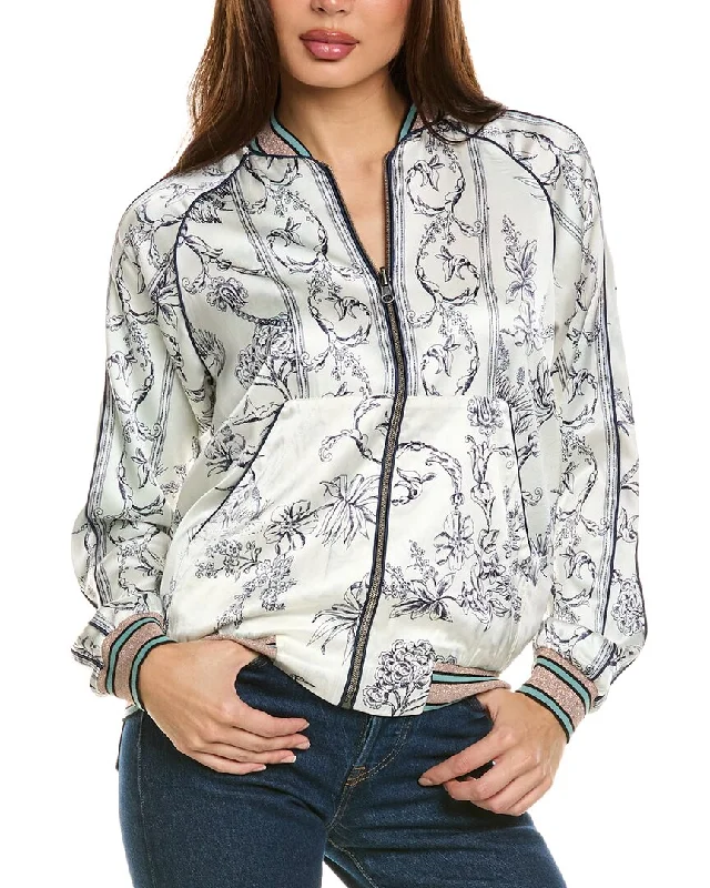 Inspired By You, Designed For You Johnny Was Tranquil Silk-Blend Bomber Jacket