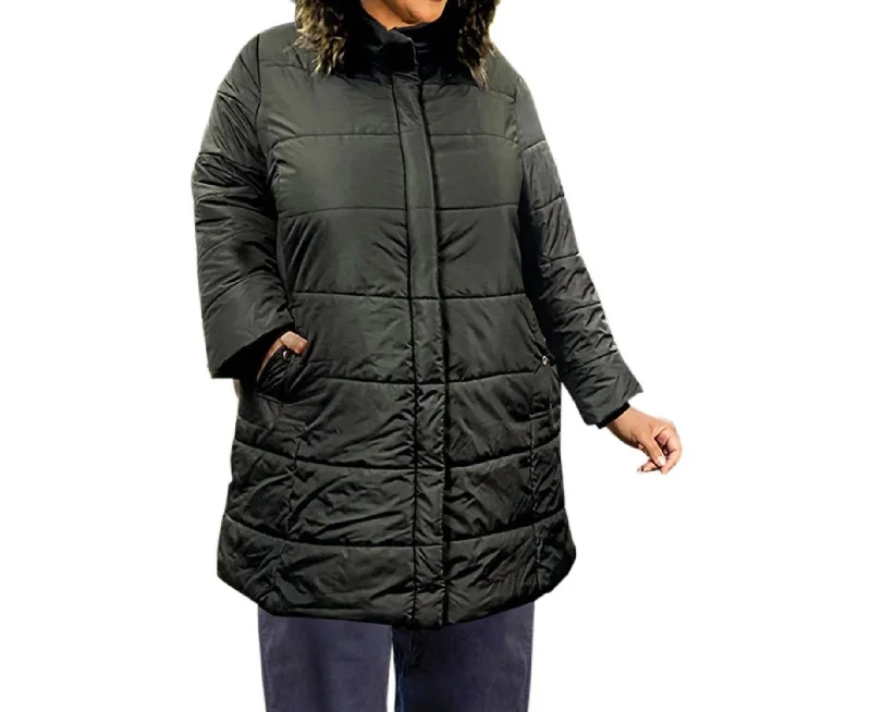 Hurry Before It's Gone Long Sleeve Winter Puff Coat - Plus Size In Black