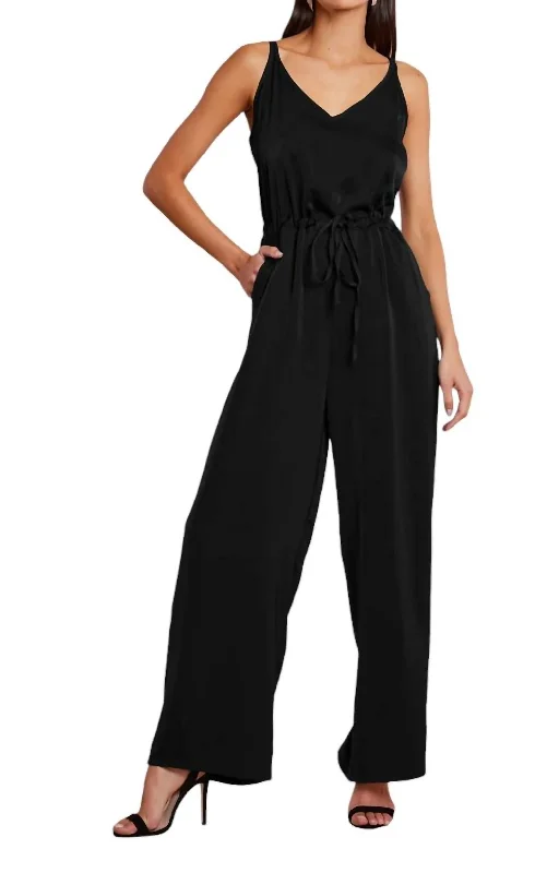 Comfortable Chic Patton Jumpsuit In Noir