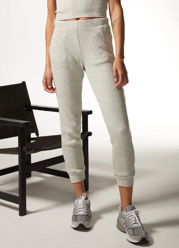 Style Redefined Rib Jogger In Oatmeal