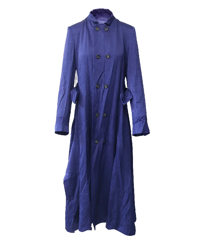 Budget Friendly Roland Mouret Double Breasted Coat in Blue Acrylic