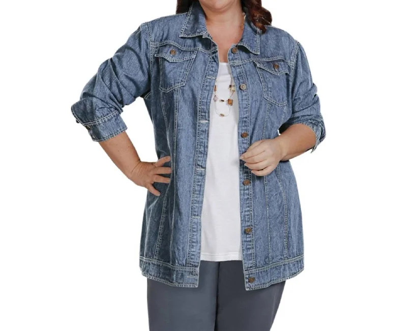 Discover Promotions Rydel Denim Jacket - Plus Size In Indigo Denim