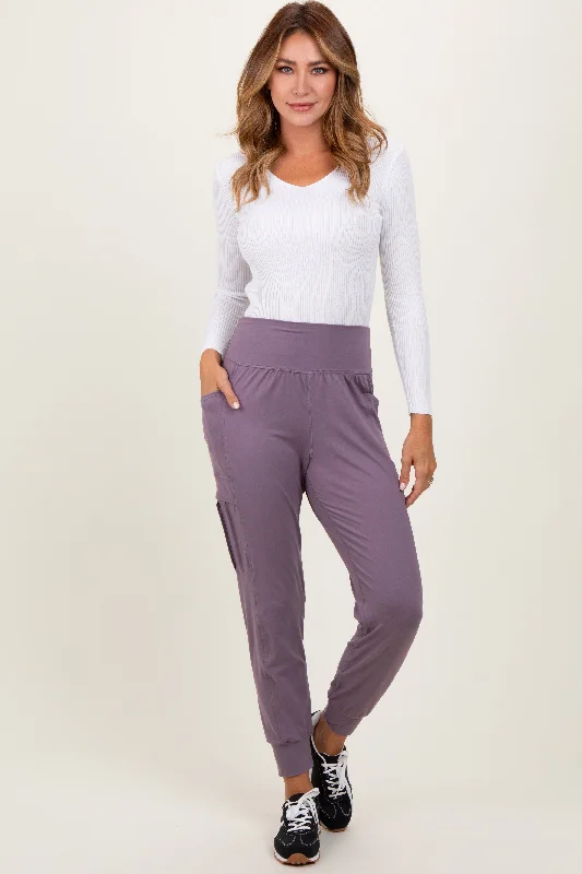 Wardrobe Essentials Violet Cargo Pocket Jogger Pants