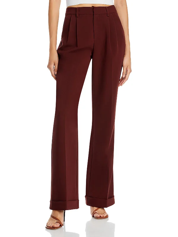 Bold Fashion Womens High Rise Pleated Wide Leg Pants