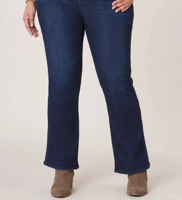 Style Streetwear Women's Mid-Rise Double Side Seam Jeans In Blue