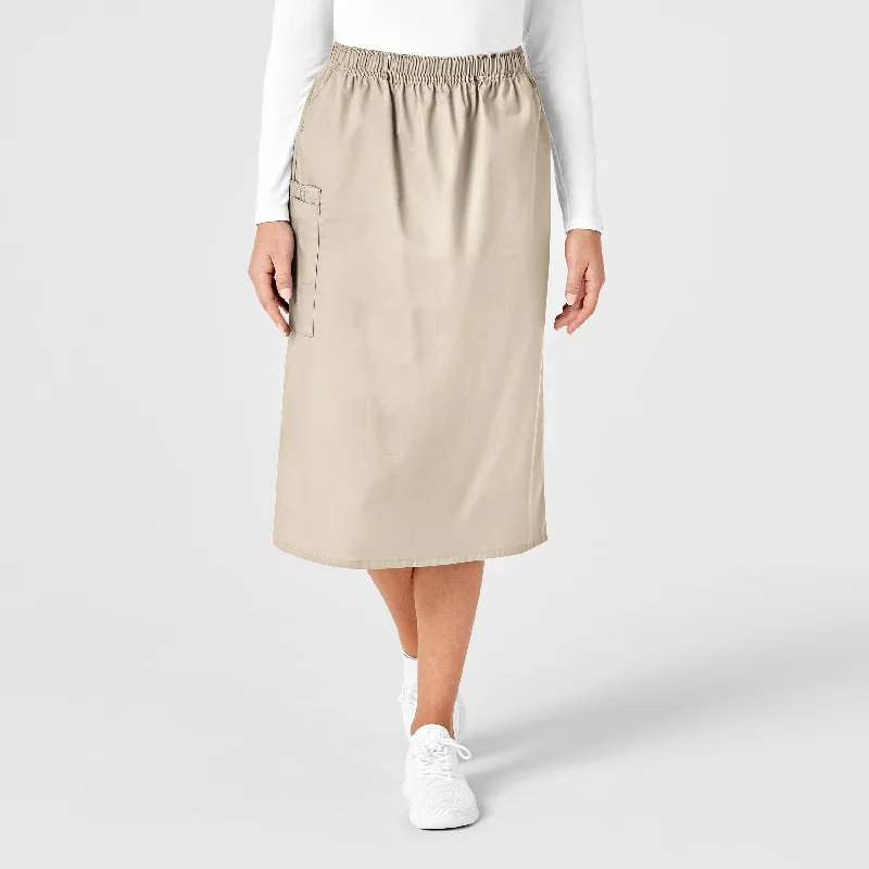 Additional Time-Limited Offers WonderWORK Women's Pull On Cargo Scrub Skirt - Khaki