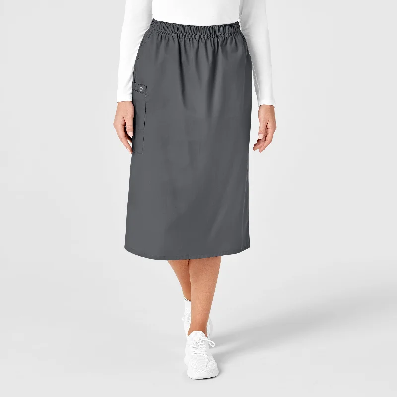 Style Your Wardrobe WonderWORK Women's Pull On Cargo Scrub Skirt - Pewter