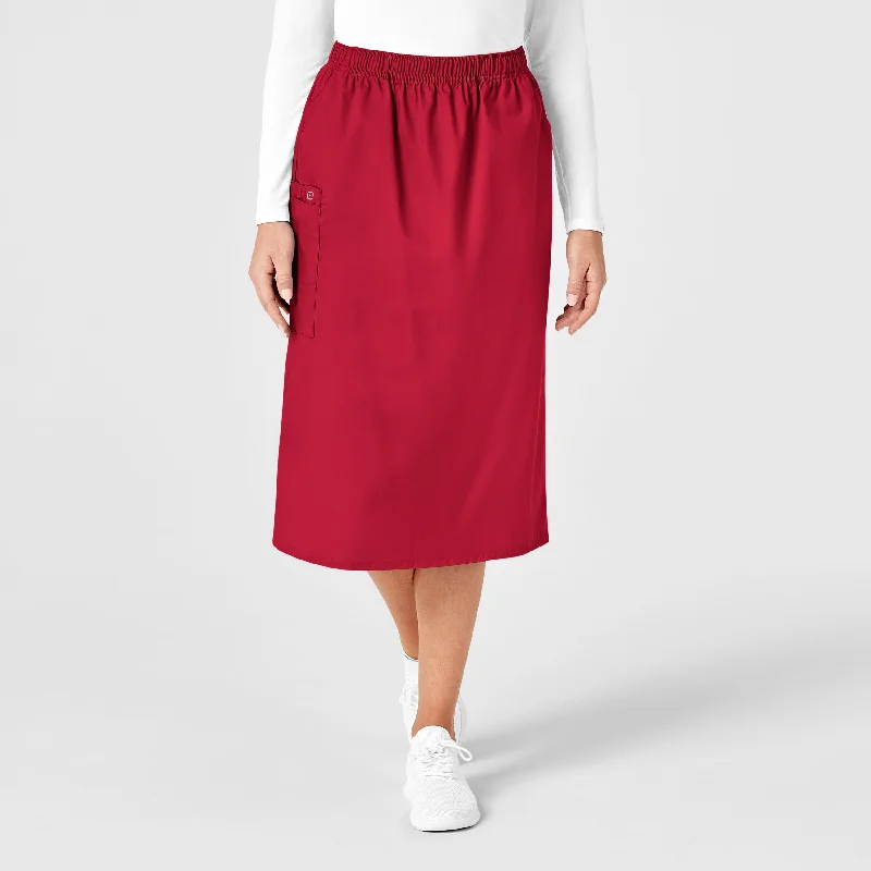 Trendy Attire For Her WonderWORK Women's Pull On Cargo Scrub Skirt - Red